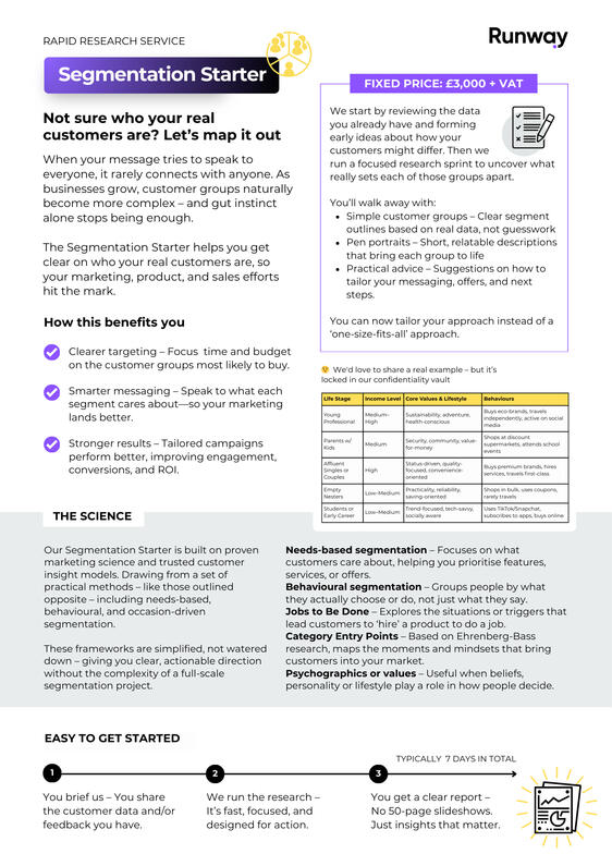Segmentation Starter one pager with service description